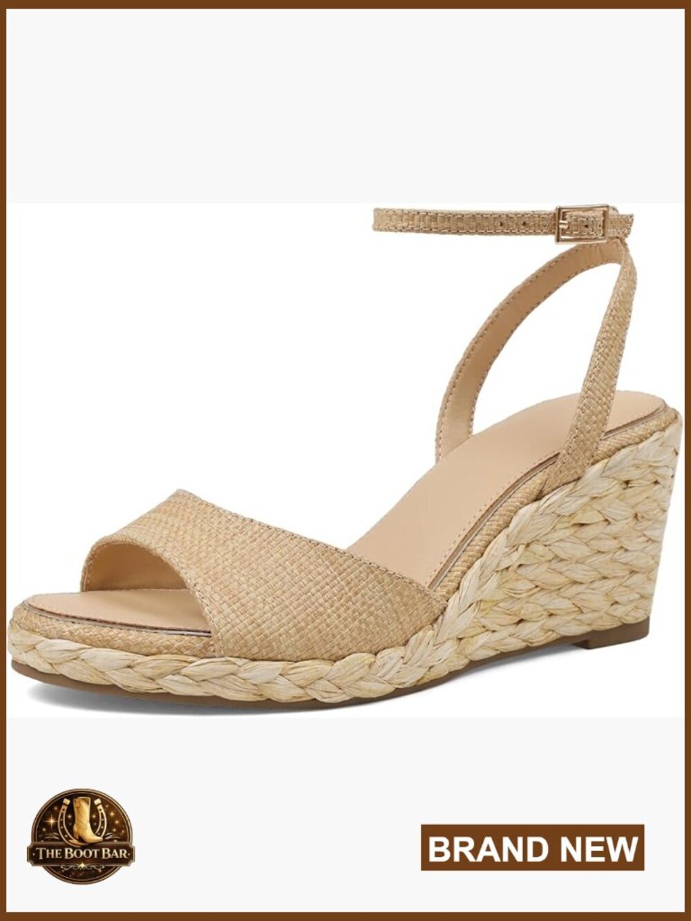 Raffia Espadrille Wedge Sandals Ankle Strap Platform Open Toe Summer